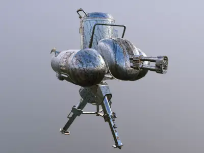 FALLOUT TURRET SENTRY PBR Low-poly 3D model
