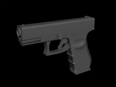 Glock 21 3D model low-poly and high-poly  Low-poly 3D model