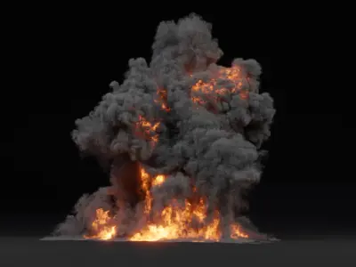 3D Oil Explosion Long Animation 3D model