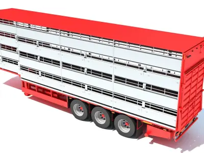 Cattle Animal Transporter Trailer 3D model purchase
