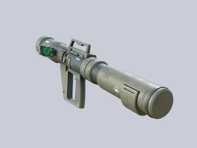 Scifi bazooka Low-poly 3D model