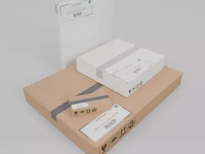E-Commerce White and Brown Box Set - Rigged and Customizable 3D Model Pack