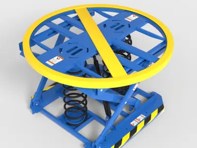 TRIPLE-SCISSOR LIFT TABLE MACHINE Low-poly 3D model