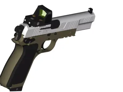 Browning Hi-Power modern CAD project 3D model