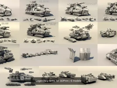 Legendary tanks for 3DPrint 3D Model Pack