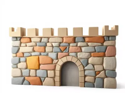 Rustic Stone Castle model pack Low-poly 3D model