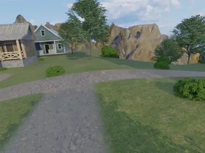 Hillside Village Retreat 3D model