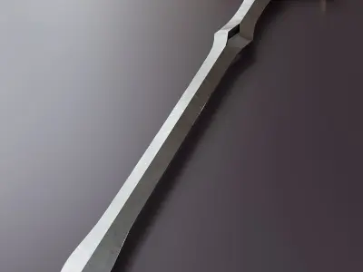 Two handed sword in fantasy style B4 Low-poly 3D model