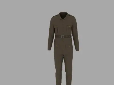 World War II Military Uniform Low-poly 3D model