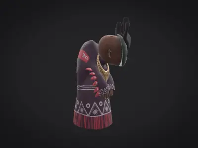 character design is based on Thai ghost bird Low-poly 3D model