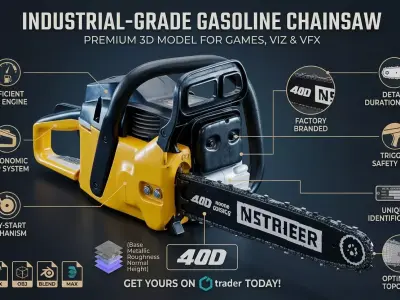 Professional Gasoline Chainsaw 3D model