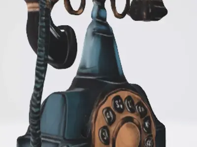 Antique Telephone Model 3D Asset 3D model