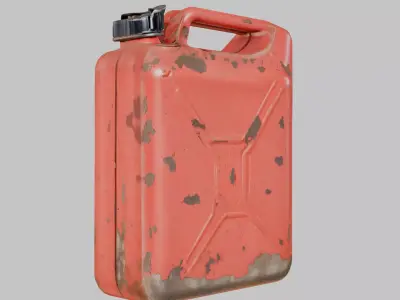 Red Gasoline Canister 3D Model Low-poly 3D model