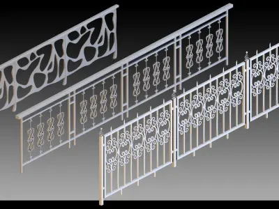 50 Fences- Vol 02- Kitbash- High detail 3d models 3D model