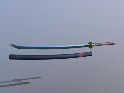 Katana Nodachi  Low-poly 3D model