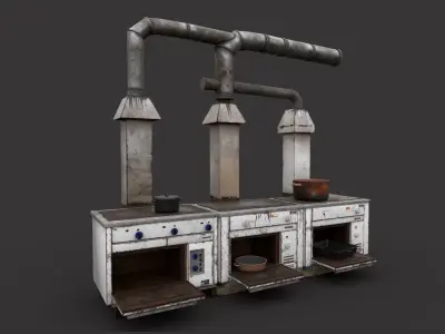 Old Industrial Ovens 3D model