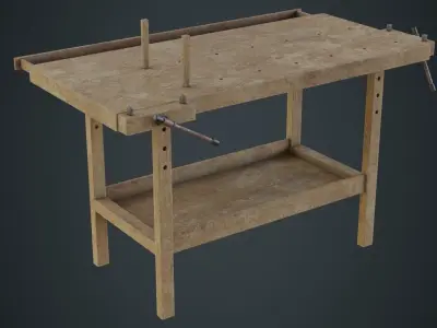 Workbench 1B Low-poly 3D model