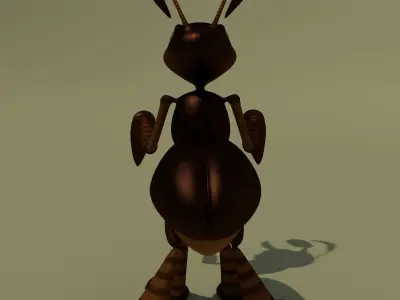 Rigged Cartoon Ant Brown 3D model