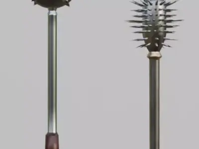 Small set of maces Low-poly 3D model