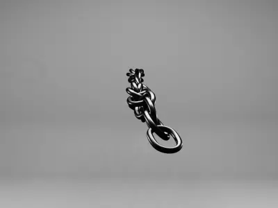 Long metal chain Free 3D model