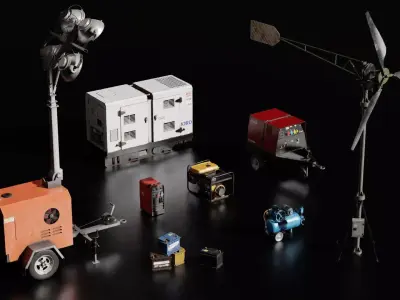 Generator Pack Low-poly 3D model