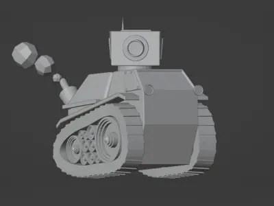 Tank Yellow Low-poly 3D model