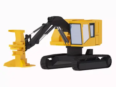 Feller Buncher LX830 Forestry Low-poly 3D model