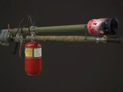 Flamethrower fire extinguisher Low-poly 3D model purchase