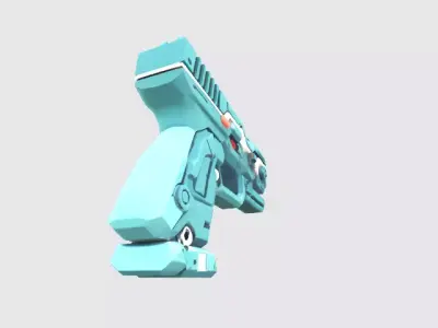 sci-fi pistol Low-poly 3D model shop
