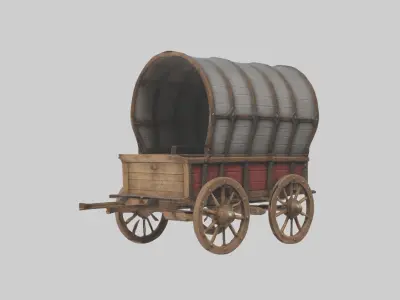 Medievalwagon Model Low-poly 3D model