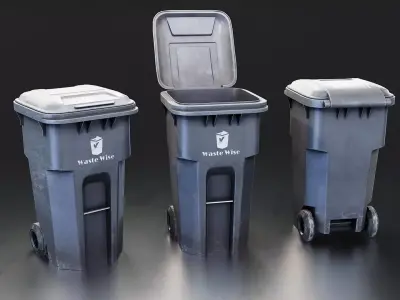 Industrial Garbage Bin 3D Model Low-poly 3D model