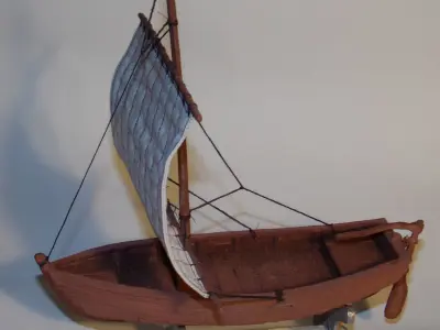 Sailboat 3D Print wooden boat 3D print model