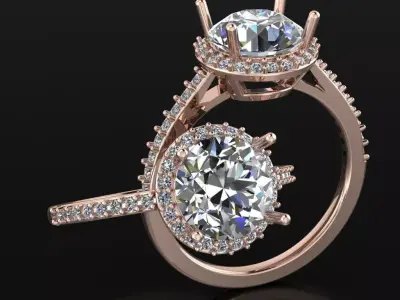 engagement ring 3D print model 61