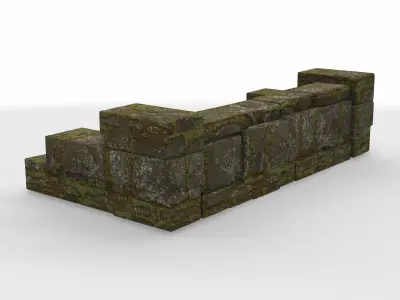 set architecture stairs small 01  3D model