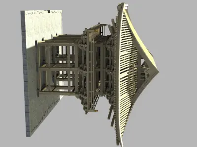 The Great Gate Daimon of Chohoji Temple in Japan Low-poly 3D model