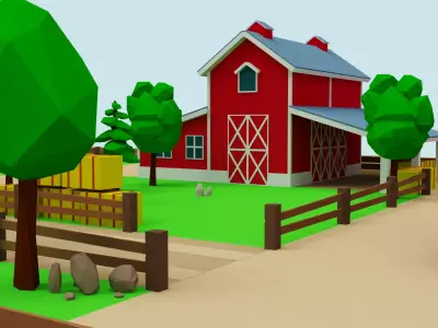 Farm Pack - 54 Assets Low-poly 3D model