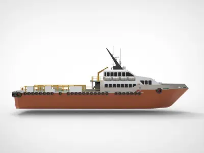 Harbour crewboat 3D model