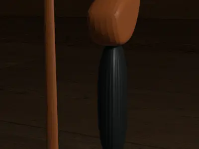 Medieval stylized bow Low-poly 3D model