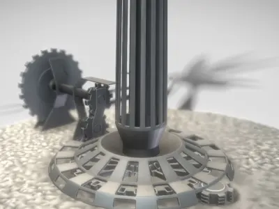 Steampunk Windturbine High-Poly Version 3D model