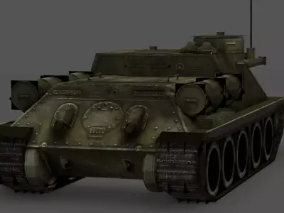SU-100 Tank Destroyer Low-poly 3D model by mustafamohmmed216