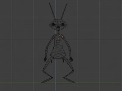 Fly Ant Leafcutter Comic Character Low-poly 3D model