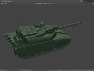 Leclerc TANK BASE MESH Low-poly 3D model