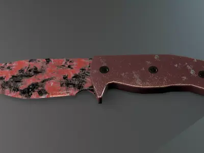 Military Tactical Bloody Knife Low-poly 3D model