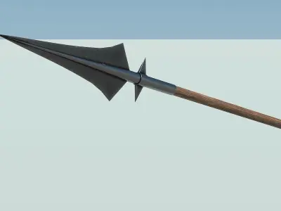 Spear And Shield Low-poly 3D model