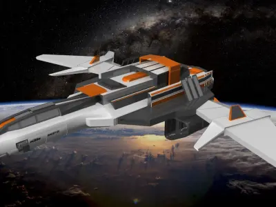 Space Fighter Jet Low-poly 3D model