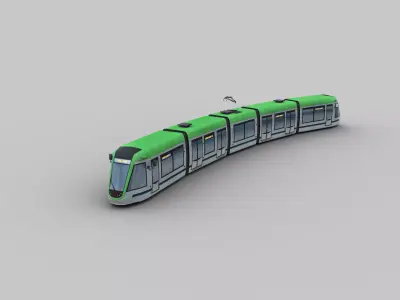Low Poly Tram 13 Low-poly 3D model