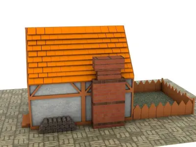 Simple medieval house Free 3D model