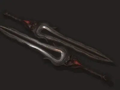 Fantasy Demon Sword Low-poly 3D model