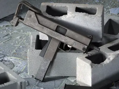 SCIFI XOF MAC10 Submachingun  Low-poly 3D model