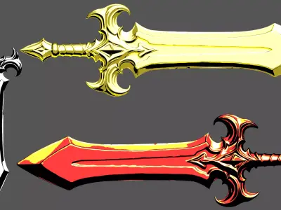 Fantasy Sword 3D Model 3D model